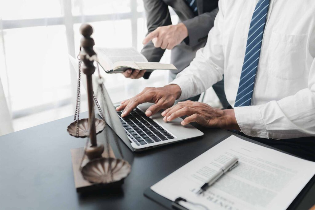 lawyer working on computer